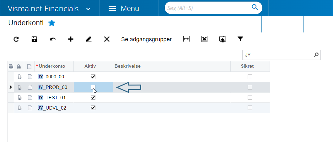 Vejledning - Inaktiv underkonto 001